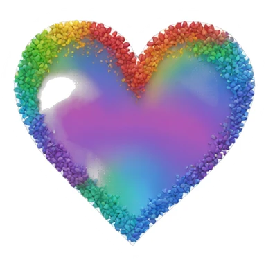 Rainbow heart sticker
