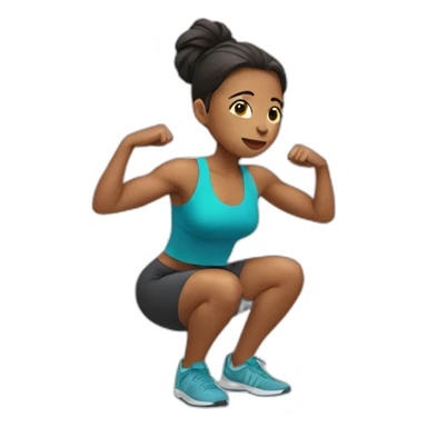 woman doing squat sticker