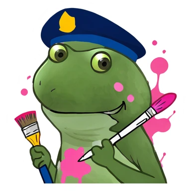 pink spam artist painting  sticker