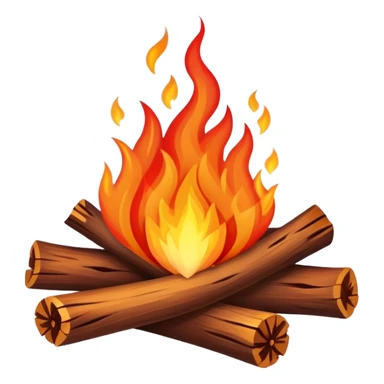 bonfire with wood and flames sticker