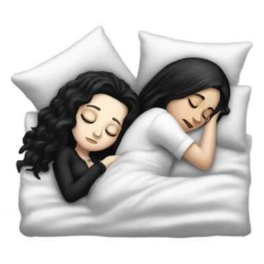 goth white girl and black hair sleeping sticker