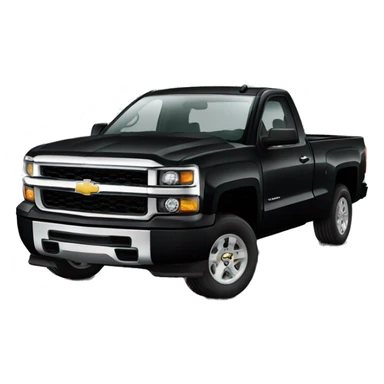 A black, single cab, Chevy Silverado sticker