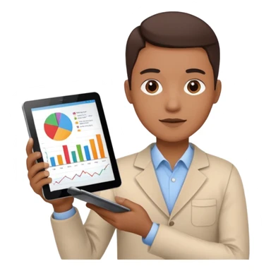 report with charts on a tablet sticker