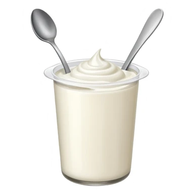 yogurt container with a spoon sticking out sticker