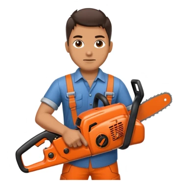 A guy with a chainsaw sticker