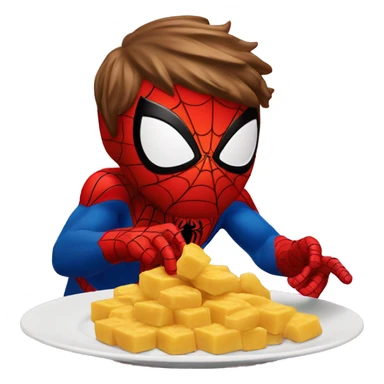 Spider man qui mange des pâtes  sticker