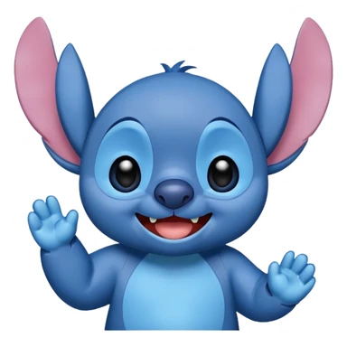 Stitch from Lilo and Stitch, waving sticker