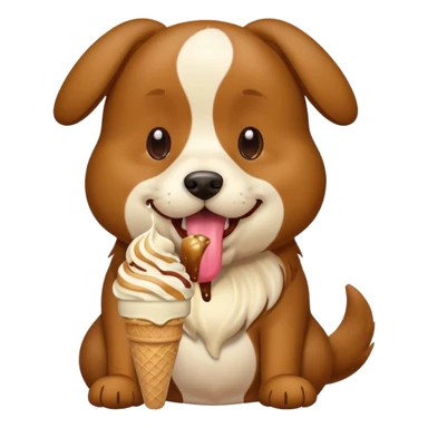 dog eating ice cream sticker