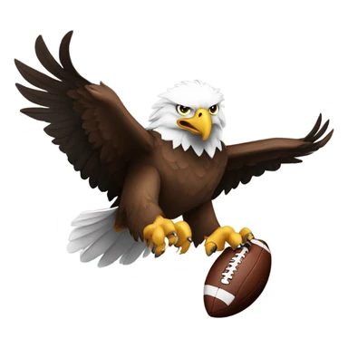 Eagle holding football sticker