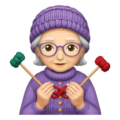 knitting grandma sticker