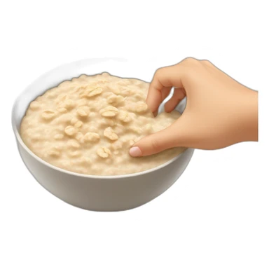 bowl of oatmeal with baby hand in it sticker