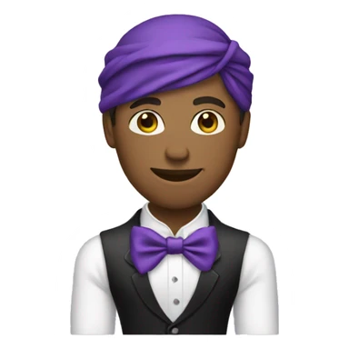 Guy in tuxedo wearing a purple bandana sticker