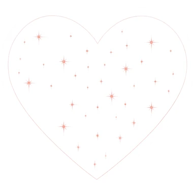 Modify the heart with a night sky gradient to red night theme with a red gradient, more stars, and a soft glow. Remove the background entirely  sticker