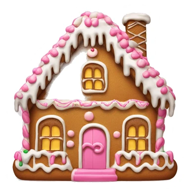 Large gingerbread house with pink icing  sticker