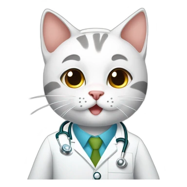 ￼ Cat doctor cute sticker