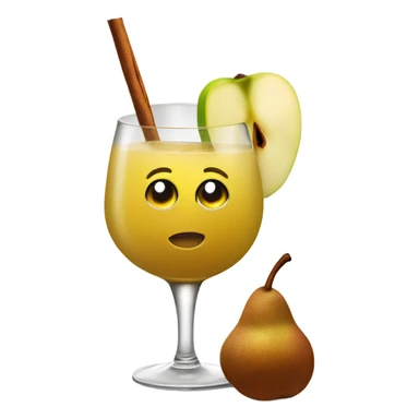 Pear and cinnamon cocktail  in a wine glass  sticker
