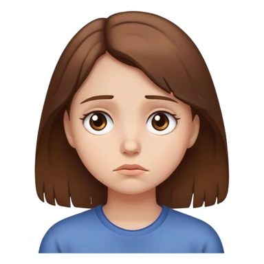 Sad girl with brown hair  sticker