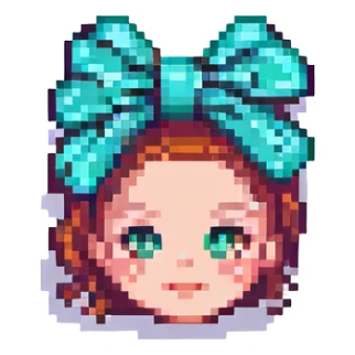 hairclip, pixel art style, retro look sticker