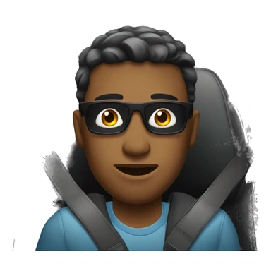 cool guy in car interior sticker