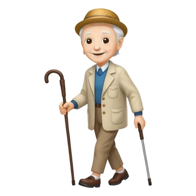 IDOSO COM BENGALA ANDANDO sticker