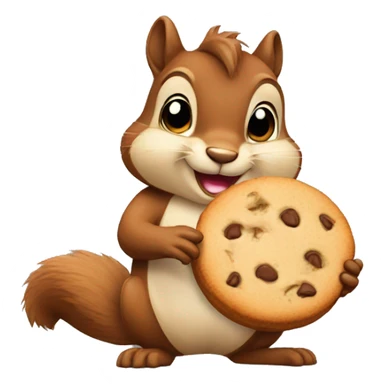a squirrel holding a cookie sticker