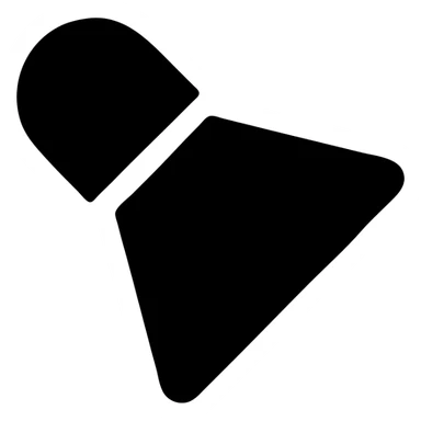 Minimalist vector logo, solid black silhouette of a small circular lamp head tilted 45° left, attached directly to a wide triangular light cone that widens toward the lower right, no handle details, no interior lines, no cut-outs, single color on a white 1:1 canvas, flat icon style, ultra-crisp edges, no gradients, no shadows, no text sticker