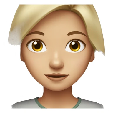 a girl with light brown hair and grey-green eyes sticker