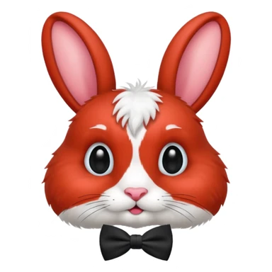 red rabbit with bow tie sticker