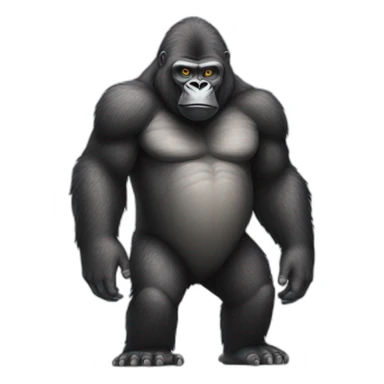 gorilla with large feet standing up with the face of an owl sticker