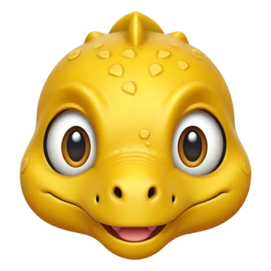 cute yellow dinosaur head with big eyes sticker