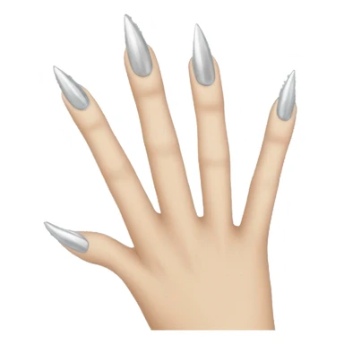 female hand with long silver nails sticker