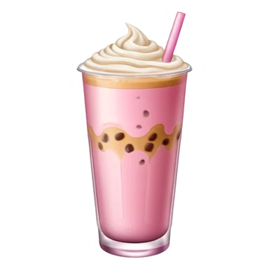 Iced latte in pink glass sticker