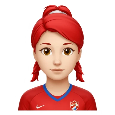 woman soccer player with red jersey sticker