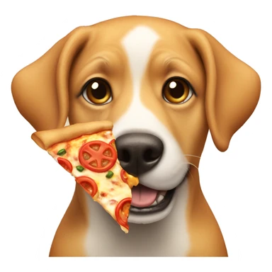 a dog eating pizza sticker