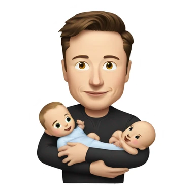 elon musk holding baby very tightly sticker