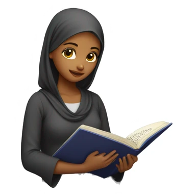 Girl reading qura’an sticker