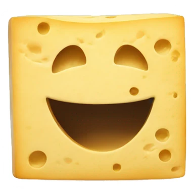 a smiley face with the tough out on a fetta cheese block sticker