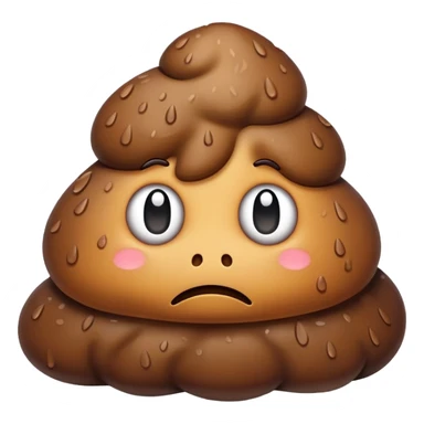 Sad poo sticker