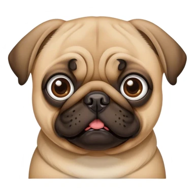 a pug dog with one eye sticker