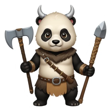 Panda Bear viking, hold axe sticker