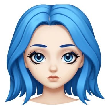 pretty long and blue hair baddie with eyeliner  sticker