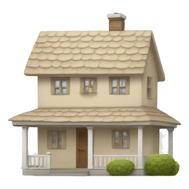 Beige and white cottage house  sticker