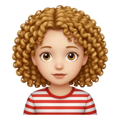 CURLY HAIR GIRL KID IN STRIPES sticker