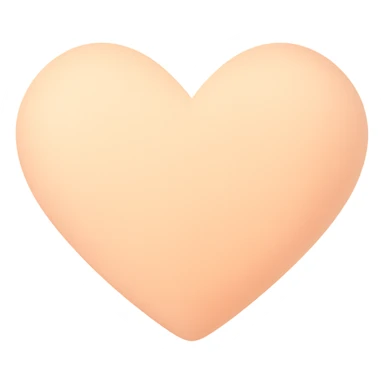 heart with a soft apricot gradient, digital illustration sticker