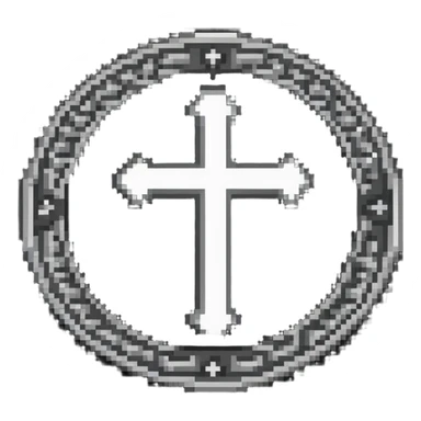 antique medieval silver coin with cross symbol sticker