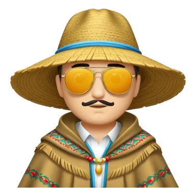 man with fashion pancho sunglasses sticker