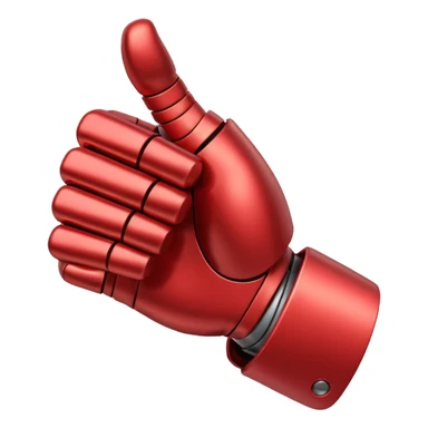 robot hand closed fist but the thumb is up and make the color of the robot  in the shade red sticker