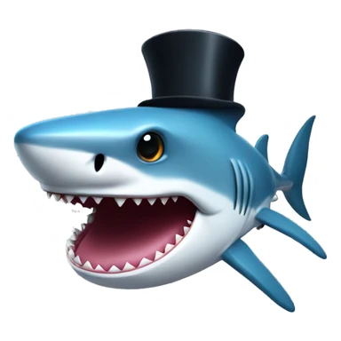 shark with top hat sticker