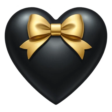 black heart with a gold bow sticker