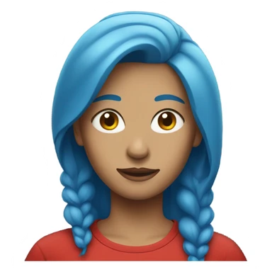 a woman with blue hair in red tshirt sticker